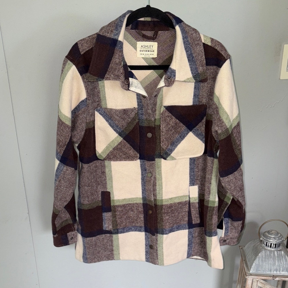 Ashley Outerwear By 26 International Women's Oversized Flannel Shacket